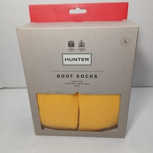 Hunter Original Tall Boot Socks Yellow Fleece Large L New
